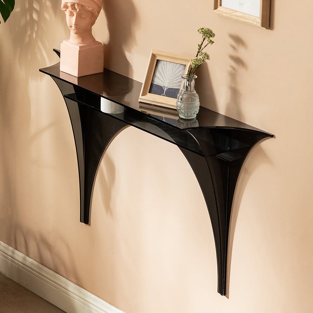 Customer Reviews for 1200mm Floating Wall Mounted Acrylic Console Table Narrow Black Entryway Table