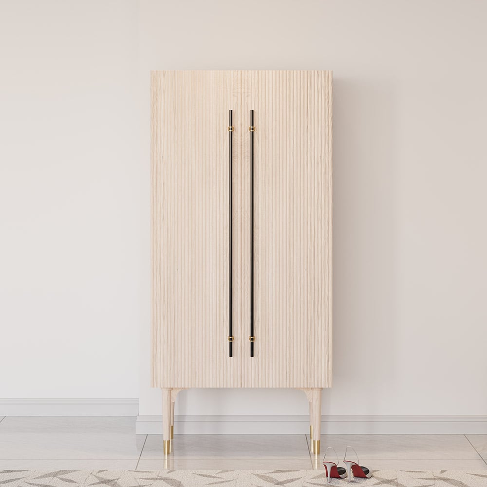 Customer Reviews for Fluted Washed White Armoire Wardrobe Closet Clothing Organizer Cabinet with 2 Doors