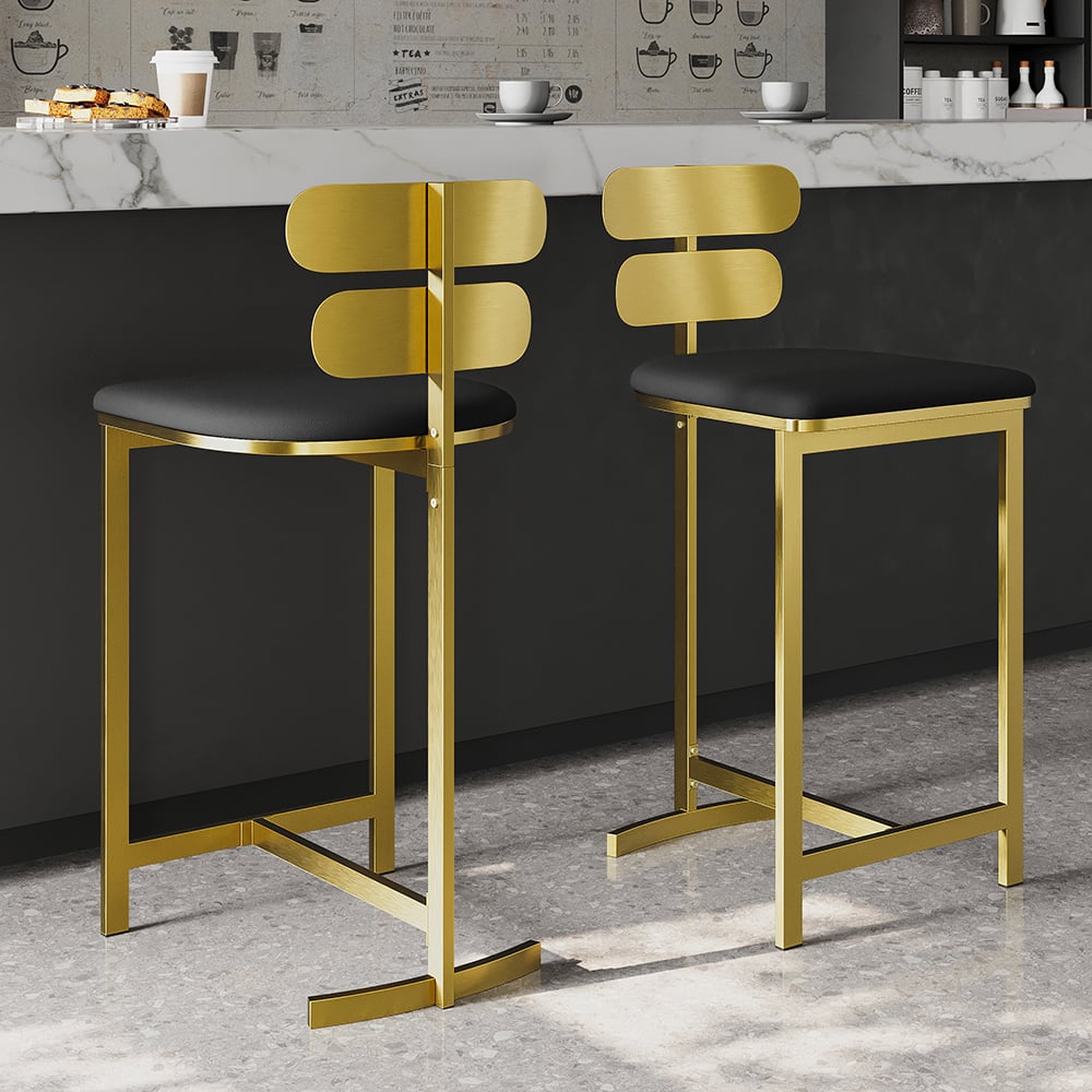 Questions and Answers for Modern PU Leather Black Counter Stools with Back Breakfast Kitchen Counter Stool