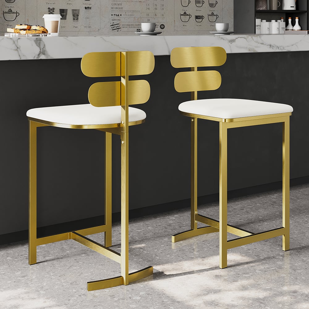 Questions and Answers for Modern Bar Stool Upholstered PU Leather Metal with Back Counter Stool