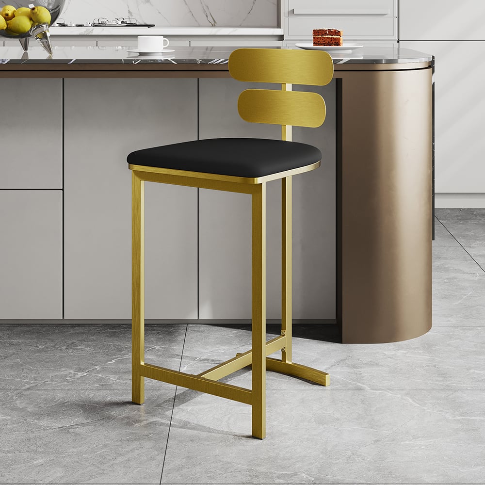 Questions and Answers for Modern PU Leather Black Counter Stools with Back Breakfast Kitchen Counter Stool