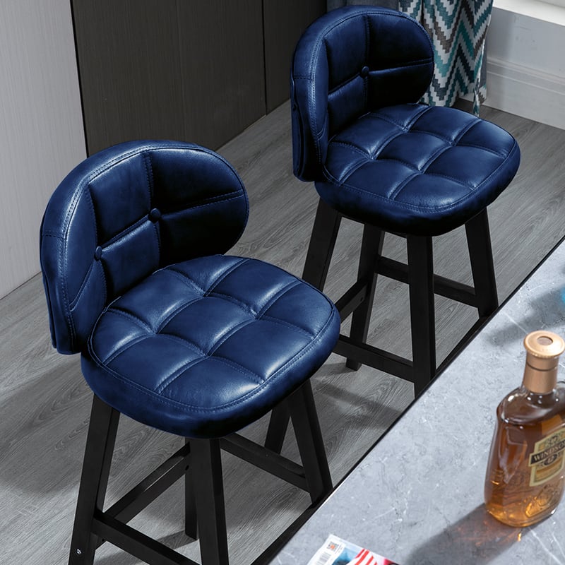 Customer Reviews for Set of 2 Rustic PU Leather Bar Stools with Upholstery Blue
