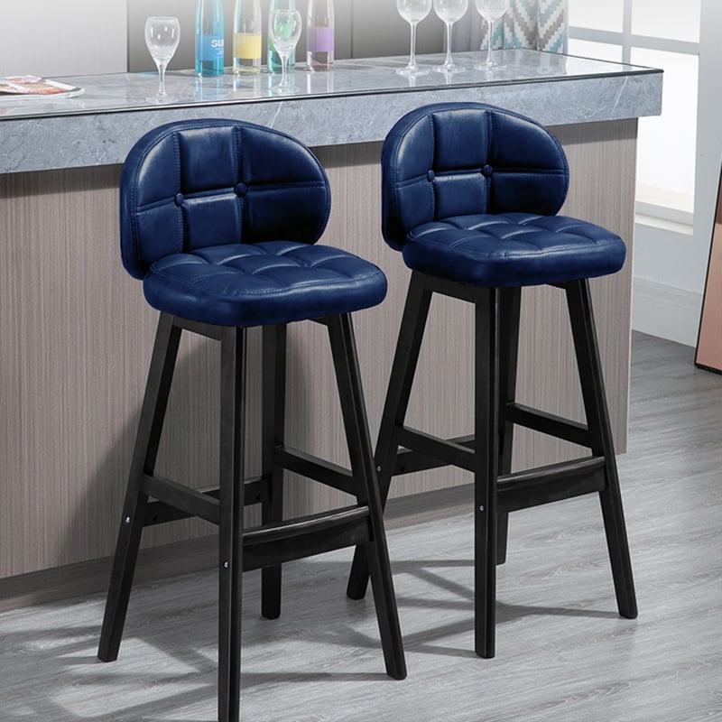 Customer Reviews for Set of 2 Rustic PU Leather Bar Stools with Upholstery Blue