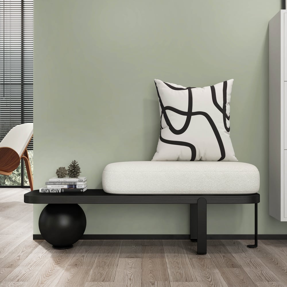 Avis Clients sur Console incurvée blanche et dorée de 1000 mm et ensemble de banc d'entrée en bois avec pieds en métal