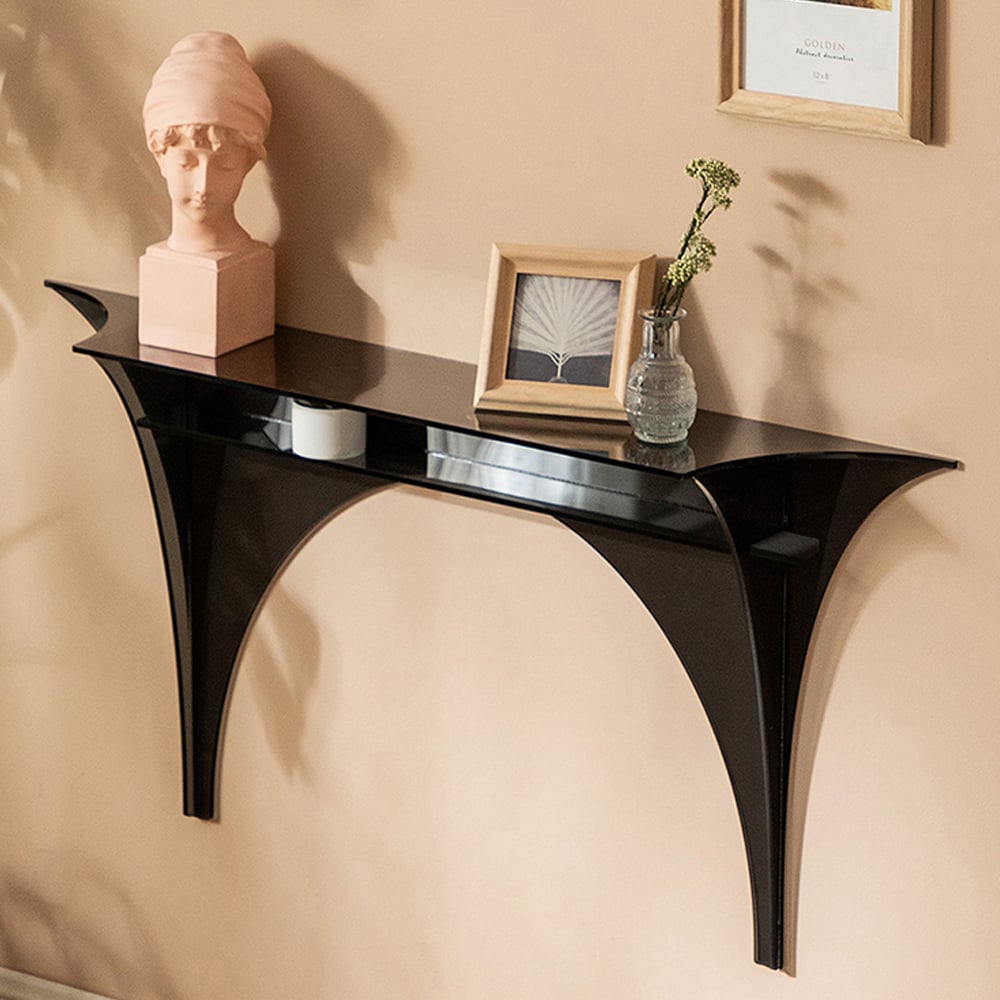 Customer Reviews for 1200mm Floating Wall Mounted Acrylic Console Table Narrow Black Entryway Table
