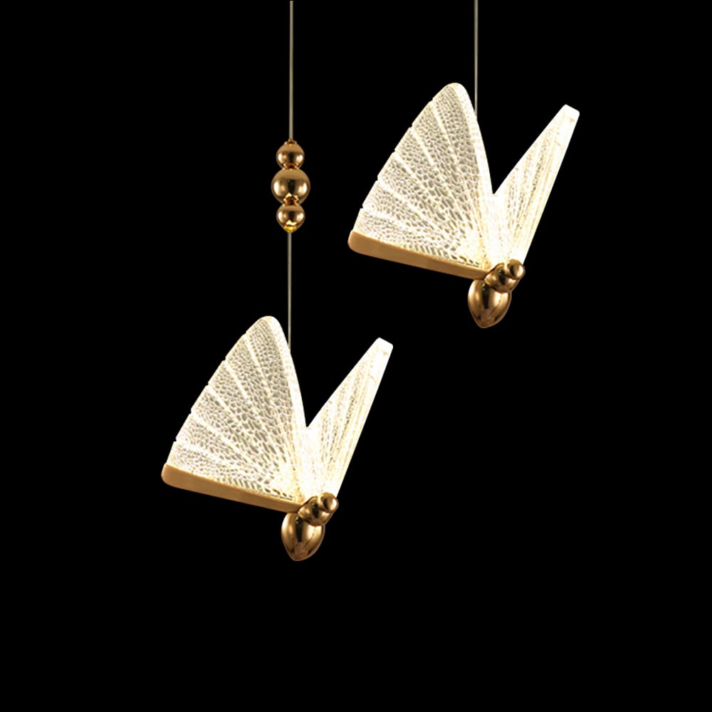 Questions and Answers for Butterfly LED Clear and Gold Unique Pendant Light