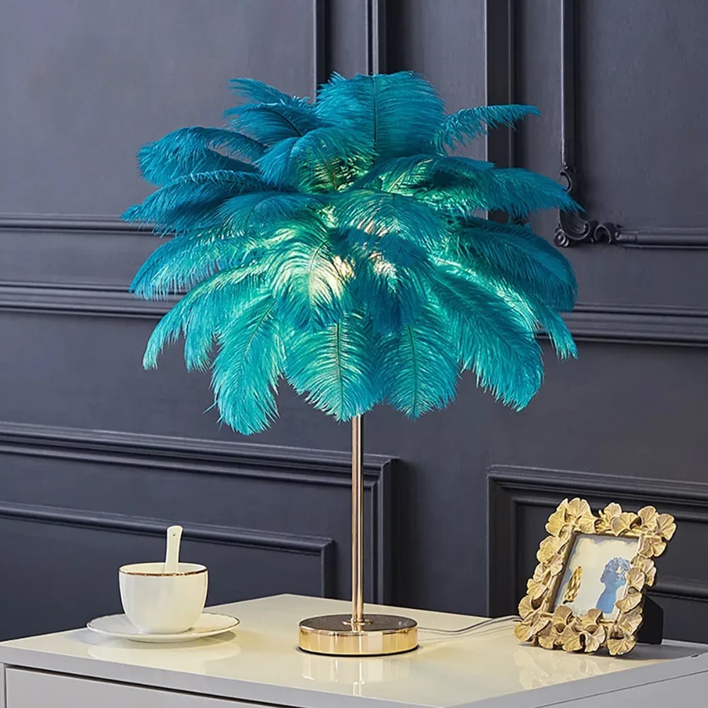 Customer Reviews for Loftus Art Deco Gold Portable Table Lamp with Green Feather USB Charging & Dimmable