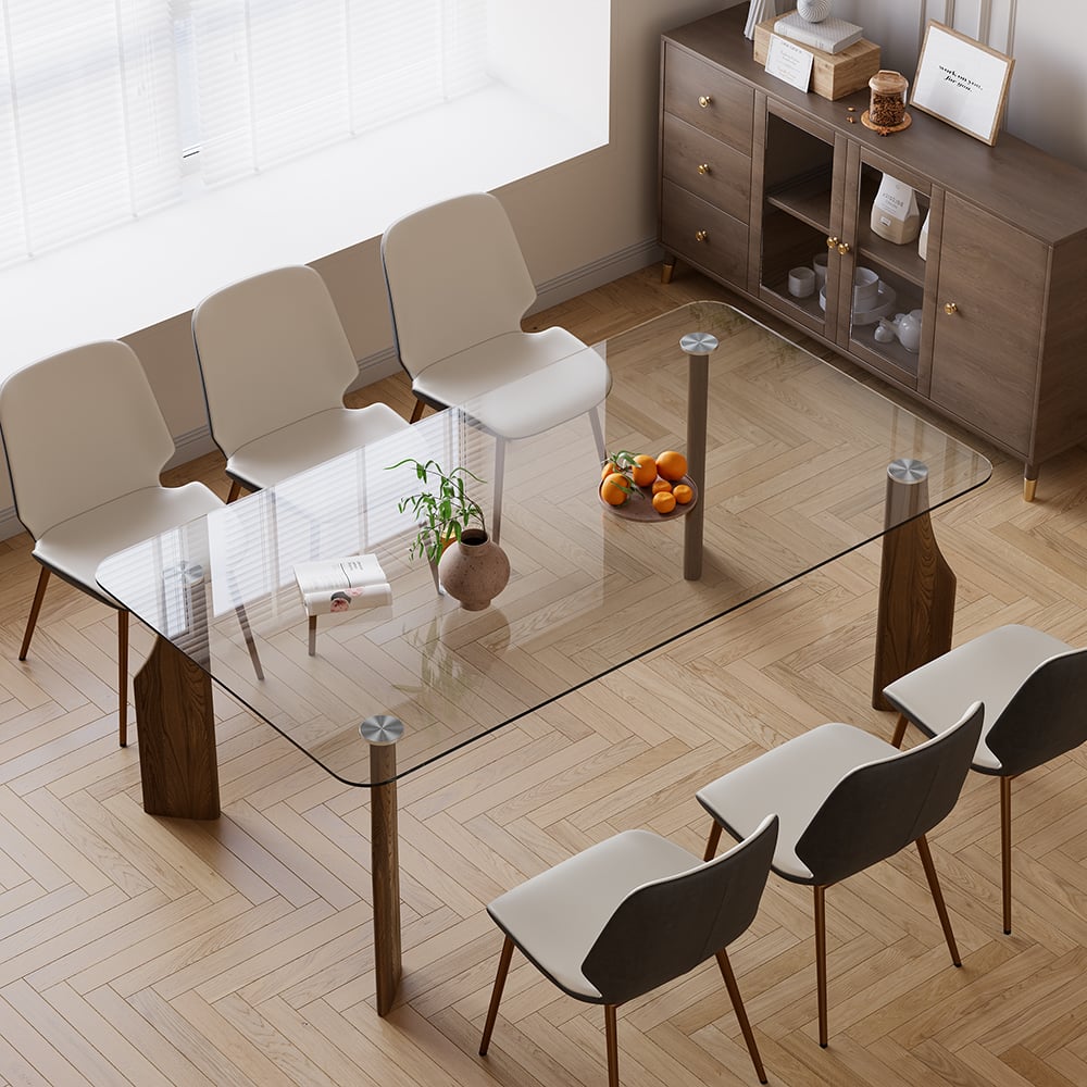 Customer Reviews for 70.9" Modern Rectangle Tempered Glass Dining Table Seats 6-8 People