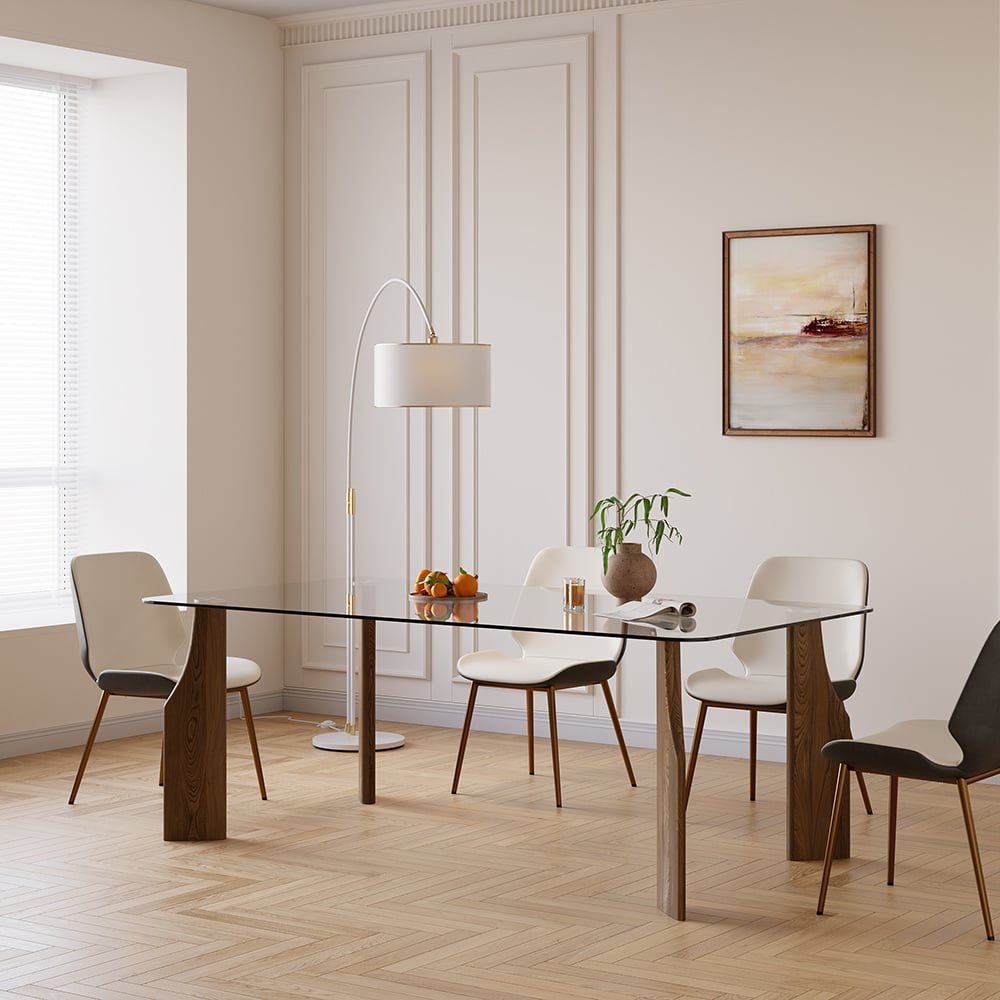 Customer Reviews for 70.9" Modern Rectangle Tempered Glass Dining Table Seats 6-8 People