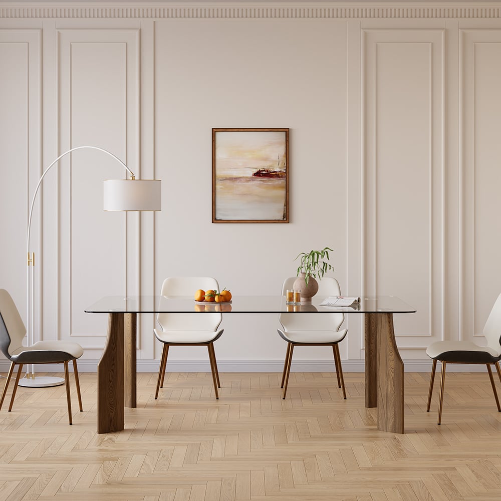 Customer Reviews for 70.9" Modern Rectangle Tempered Glass Dining Table Seats 6-8 People