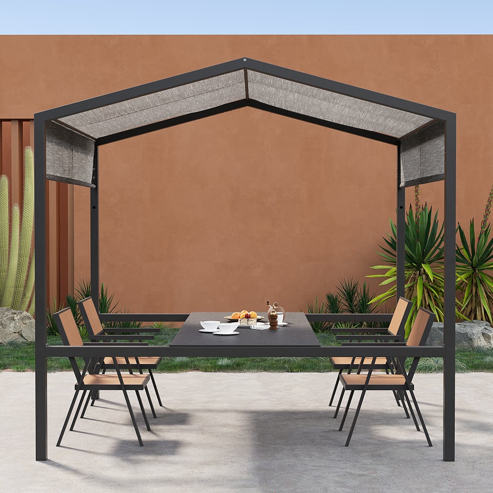 Otázky a odpovědi pro Venkovní terasa s nastavitelnou výškou hliníkový jídelní stůl s baldachýnem převedený na barový stůl