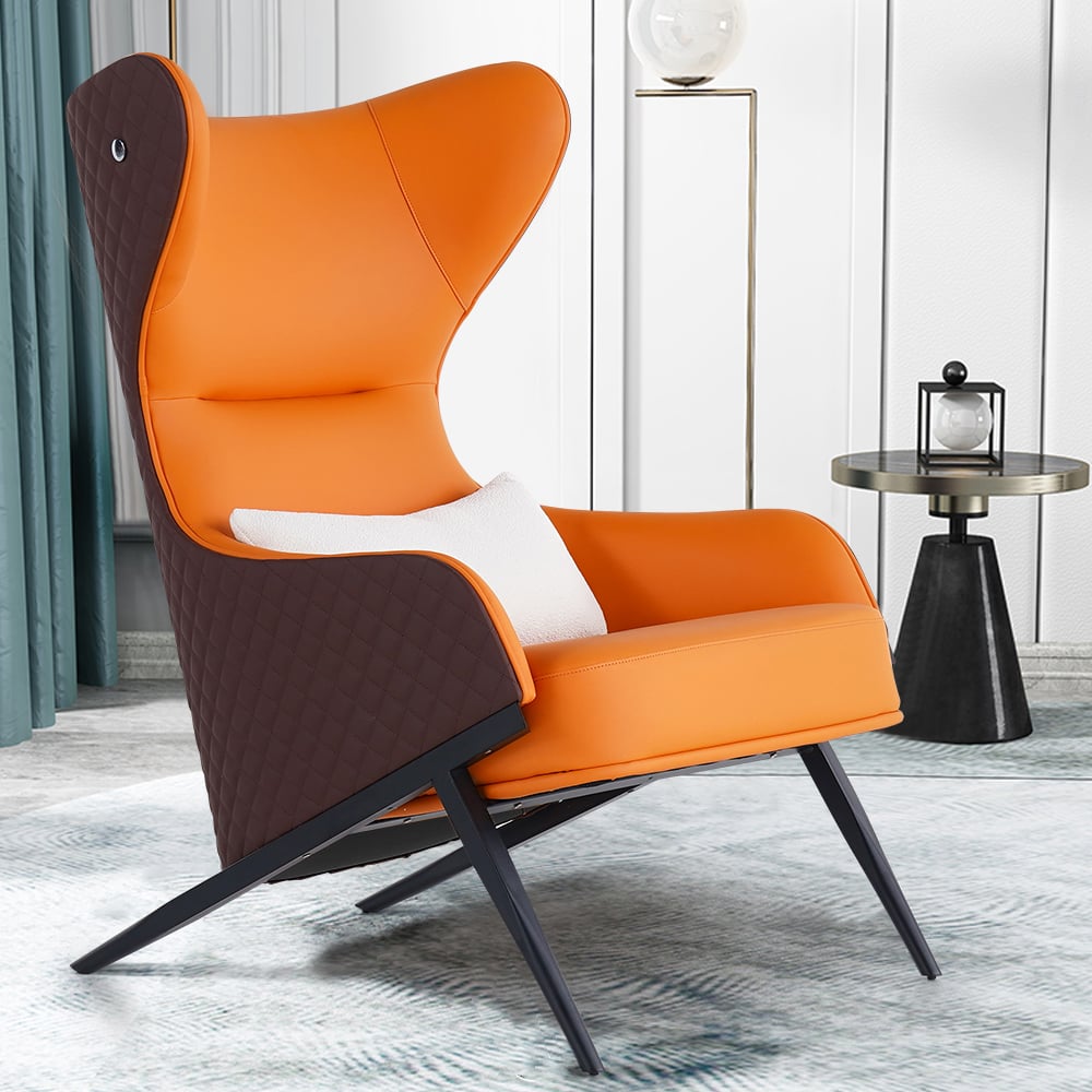 Questions et Réponses pour Chaise longue à dossier en similicuir avec base de chevalet doré