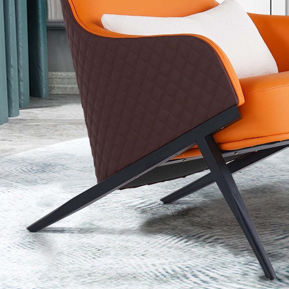 Questions et Réponses pour Chaise longue à dossier en similicuir avec base de chevalet doré