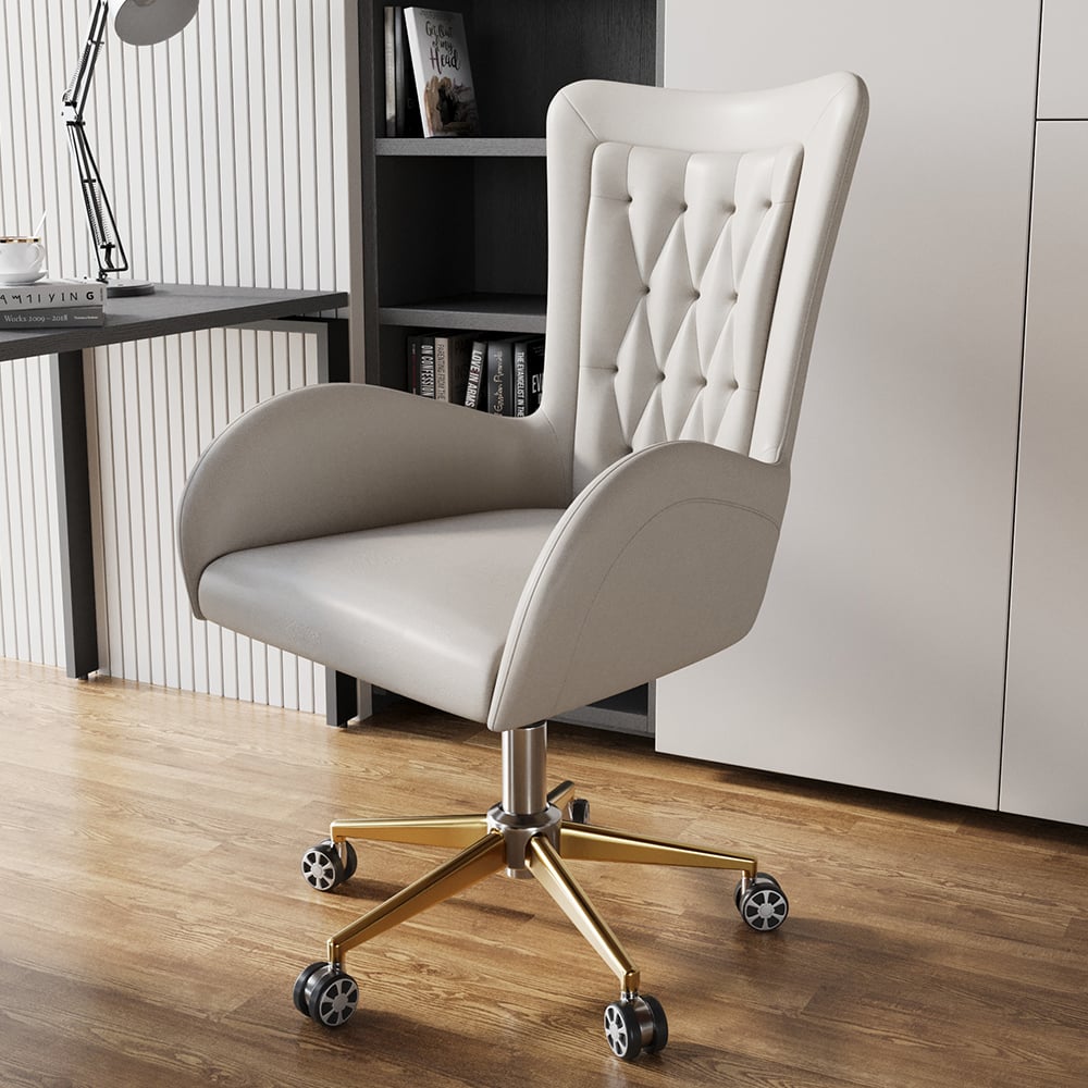 Questions and Answers for Oakic Modern Leather Office Chair White Ergonomic Swivel Desk Chair Height Adjustable