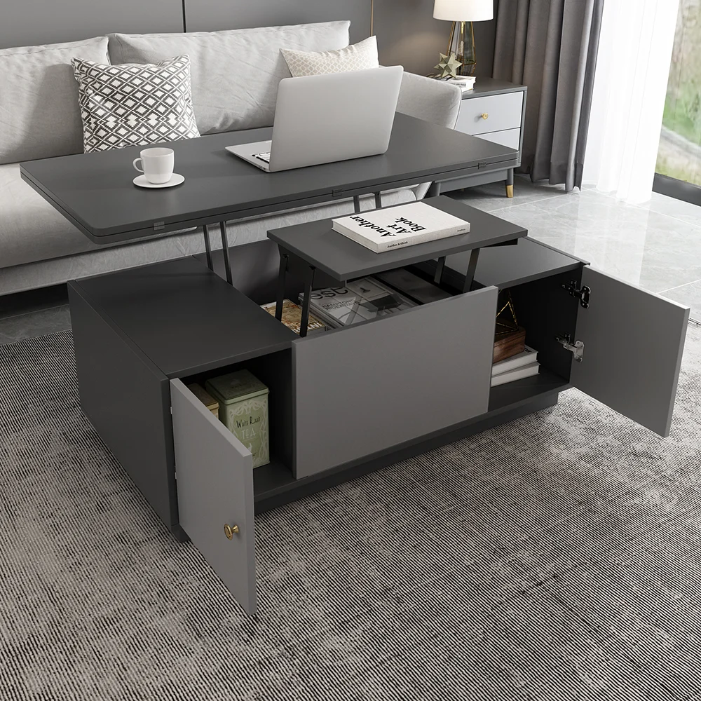 Customer Reviews for Set of 2 Grey Extendable 3 Drawers TV Stand & Lift-Top Coffee Table Set Up to 3048mm