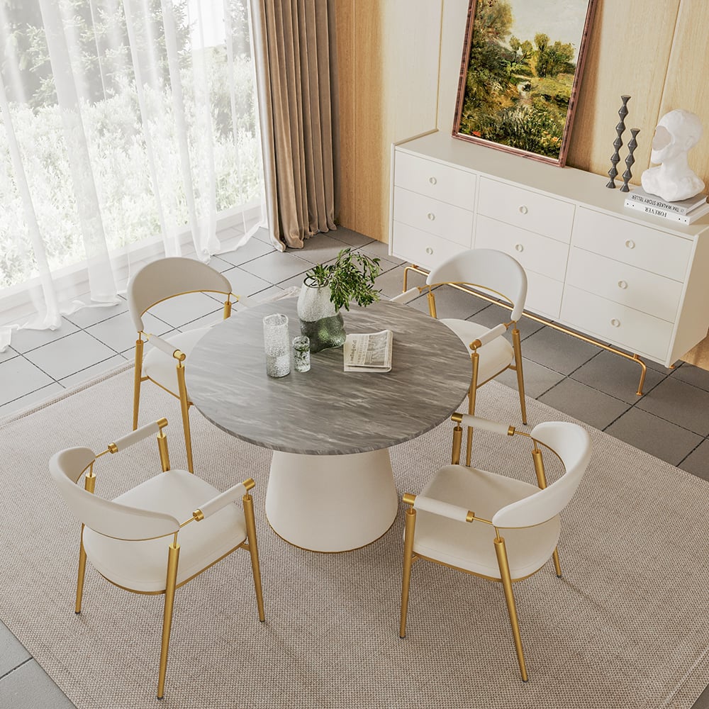 Perguntas e respostas para Conjunto de 2 cadeiras de jantar modernas de luxo acessíveis com estofamento em couro PU branco