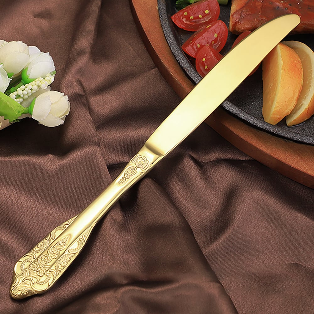 Customer Reviews for Vintage Gold Engraved Cutlery Set Service for 12 Stainless Steel Flatware 48Pc Set