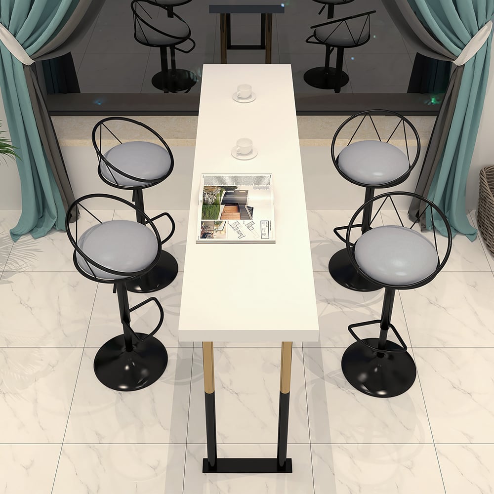 Recensioni dei clienti per Set di 2 moderni sgabelli da bancone girevoli in pelle PU con rivestimento grigio