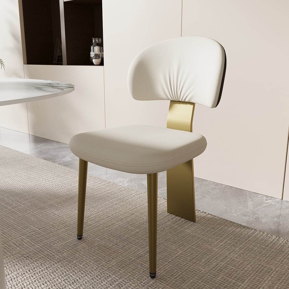 Questions and Answers for White Upholstered Dining Chair 6-Pieces Modern Armless Side Chair Curved Back