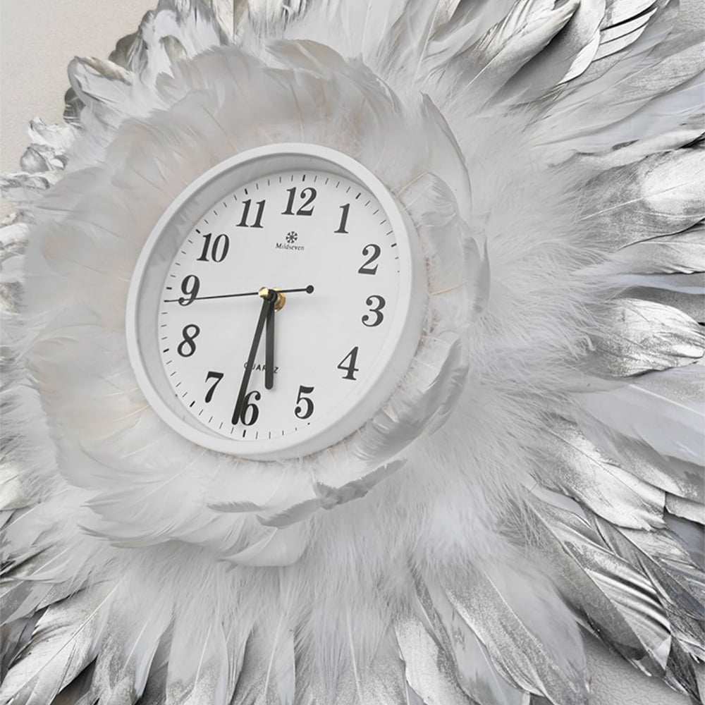 Questions et Réponses pour Horloge murale bohème en forme de macramé, 3 pièces, ensemble de fleurs rondes, blanc et gris