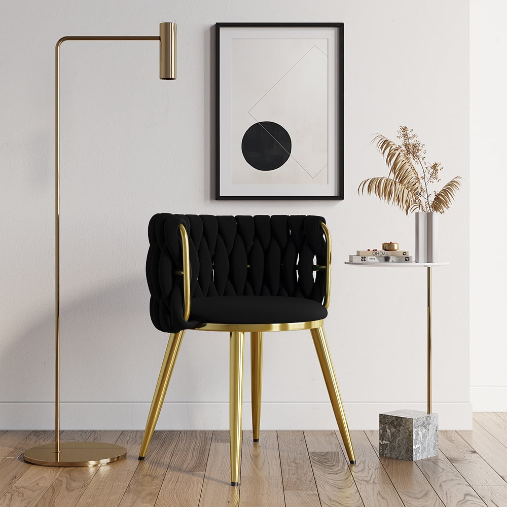 Questions et Réponses pour Chaise de salle à manger Sweave noir en velours rembourrée, 1 pièce