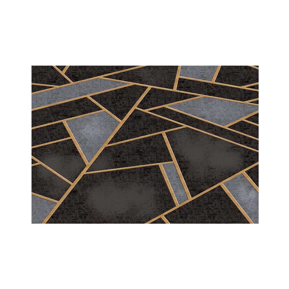 Domande e risposte per Tappeto decorativo per soggiorno Art Déco nero e oro, 1,5 x 17,8 cm