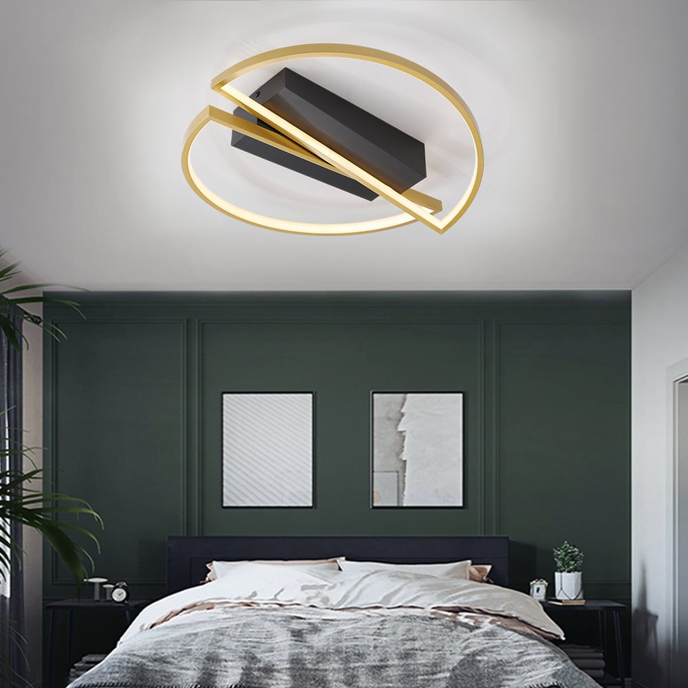 Klantrecensies voor Moderne LED geometrische inbouwlamp in goud en zwart