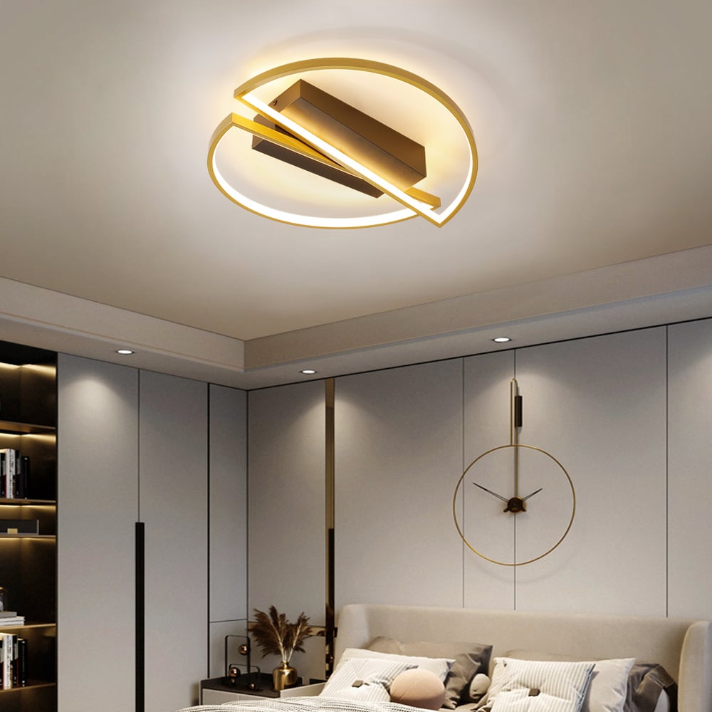 Klantrecensies voor Moderne LED geometrische inbouwlamp in goud en zwart