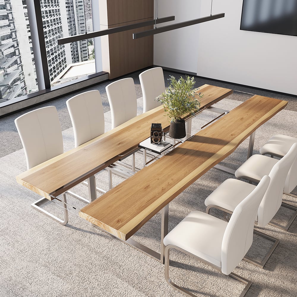Questions and Answers for River 2400mm Live-Edge Conference Table Rectangle Table Cable Management Natural & Clear