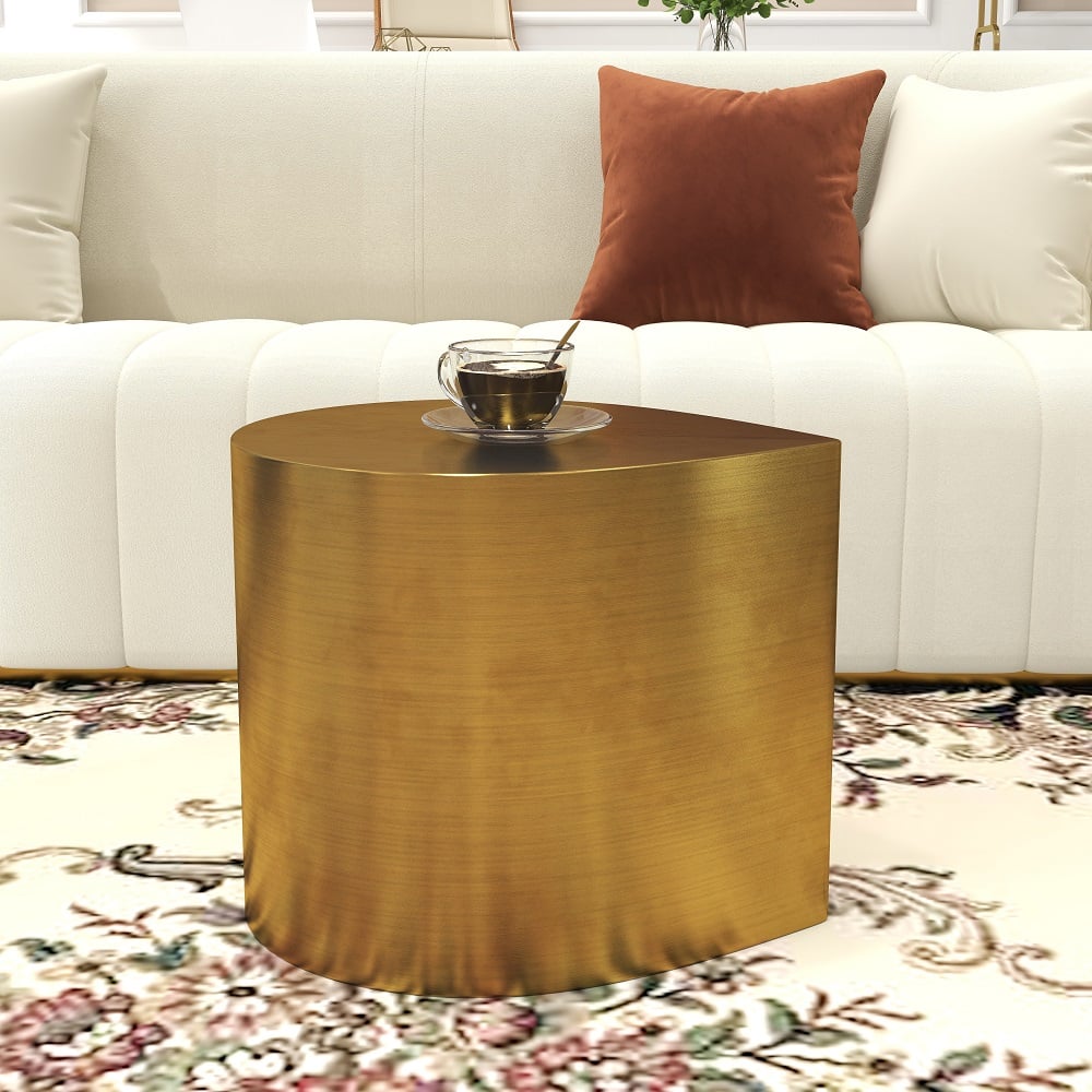 Customer Reviews for Modern Metal Side Table in Water Drop Design End Table in Brushed Gold Single Piece