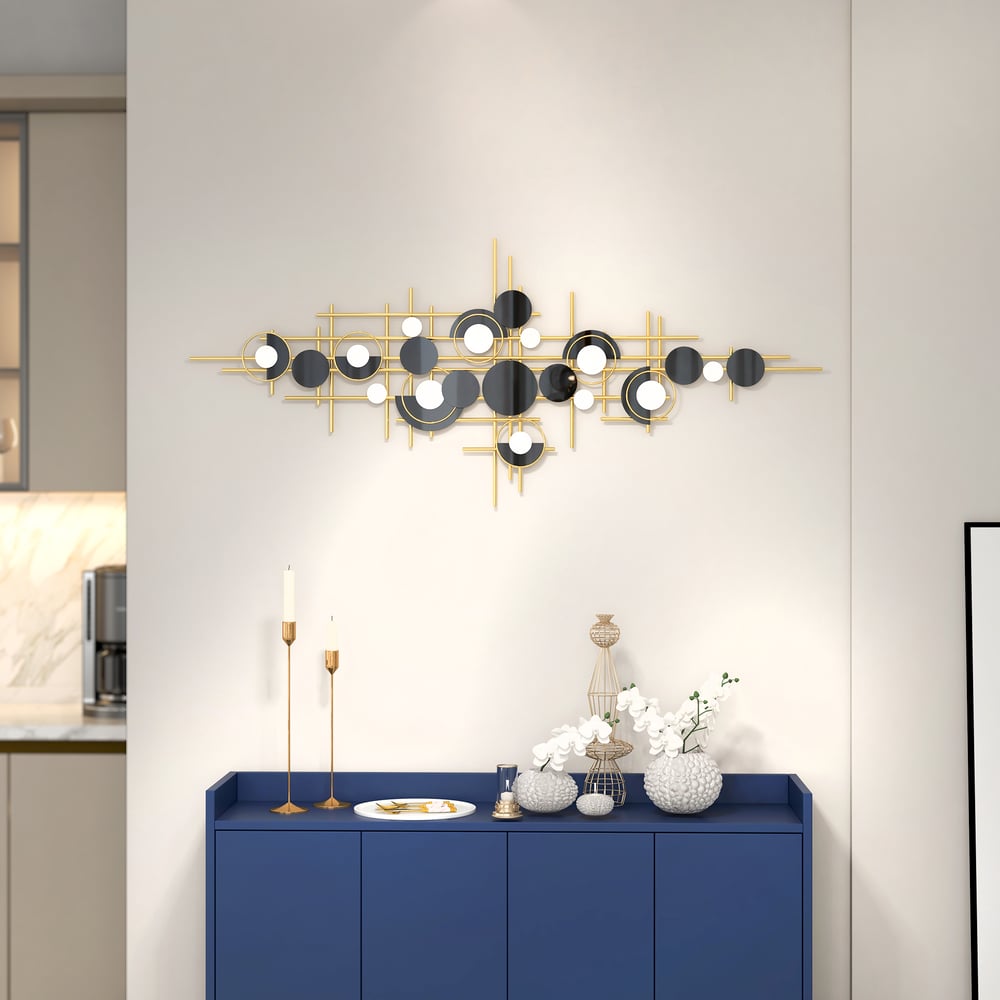 Customer Reviews for Modern Abstract Metal Wall Decor with Geometric Overlapping Design