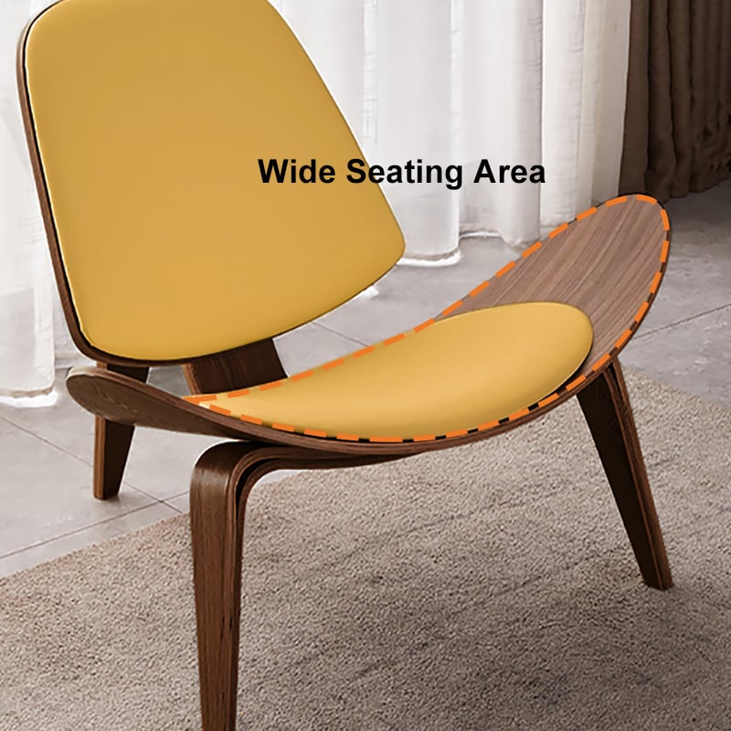 Leather Walnut Tripod Accent Chair highlight image