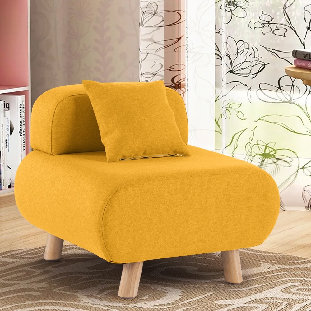 Customer Reviews for Yellow Cotton & Linen Upholstered Accent Chair and Pillow Included