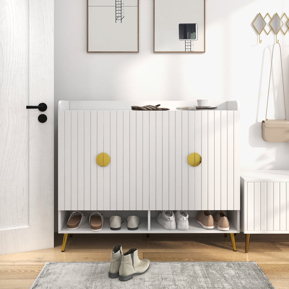 Questions and Answers for Yellar Nordic White Shoe Cabinet 10 Shelves Entryway Shoe Cabinet