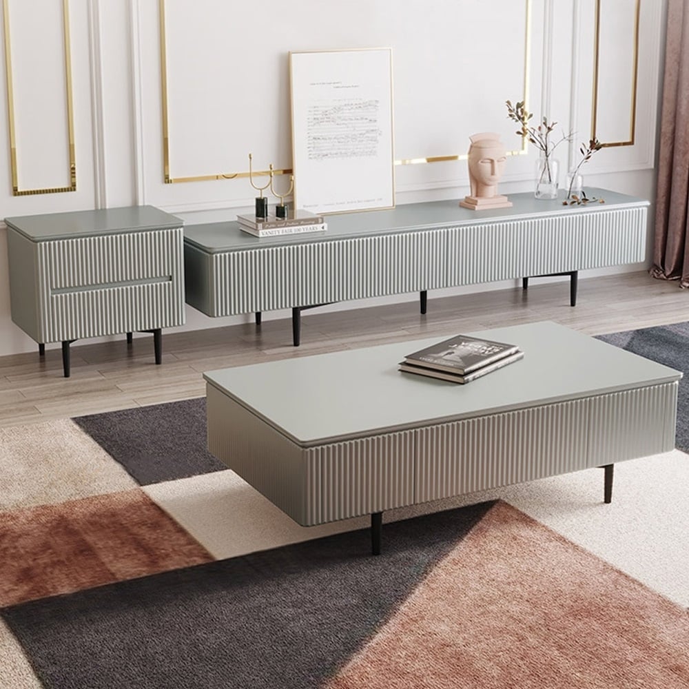 Recensioni dei clienti per Moderna credenza per TV, 1800 mm, grigia, con cassetti, console multimediale