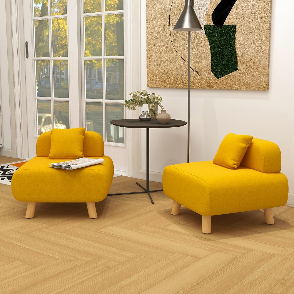 Customer Reviews for Yellow Cotton & Linen Upholstered Accent Chair and Pillow Included