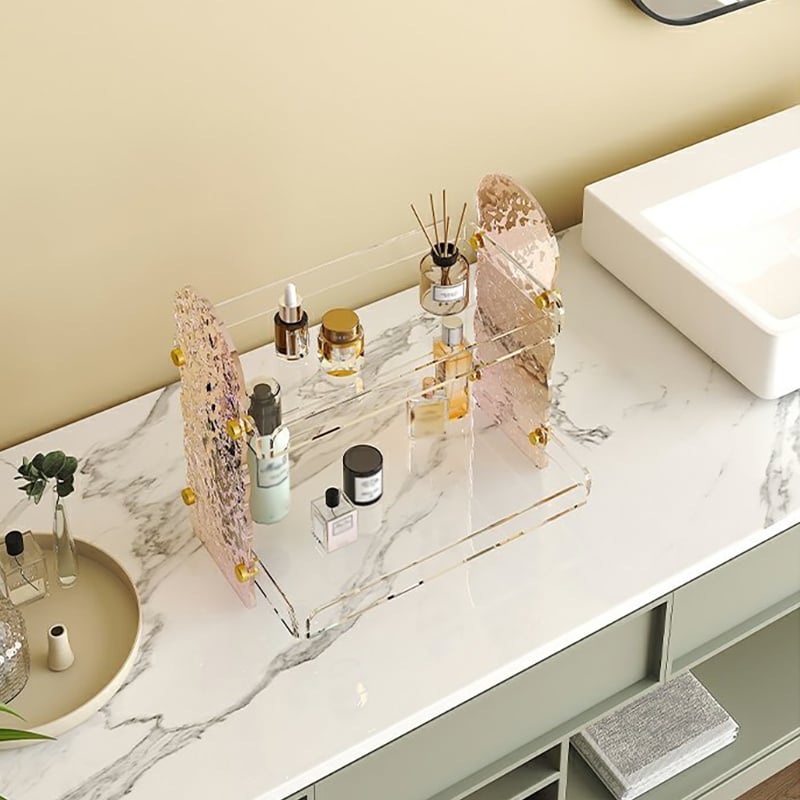 Customer Reviews for 2 Tier Acrylic Bathroom Storage Rack Makeup Cosmetic Organizer in Iridescent & Clear