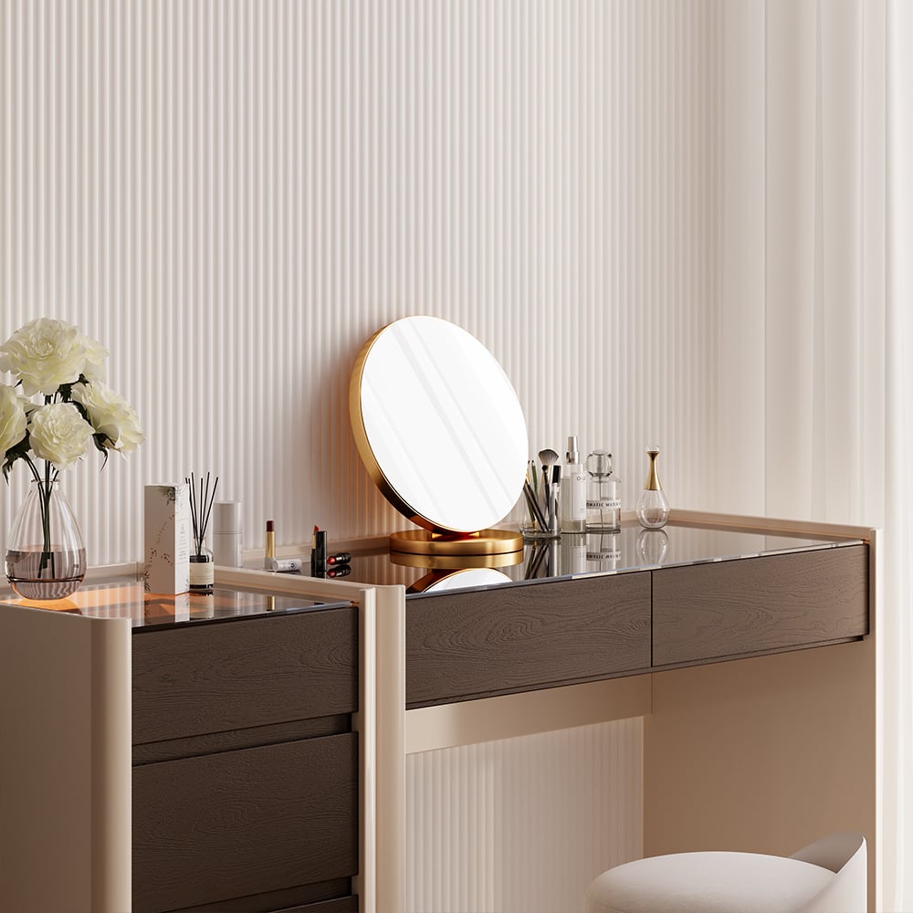 Customer Reviews for Modern Walnut Dressing Table with Light Dressing Table with Jewellery Storage & Cabinet