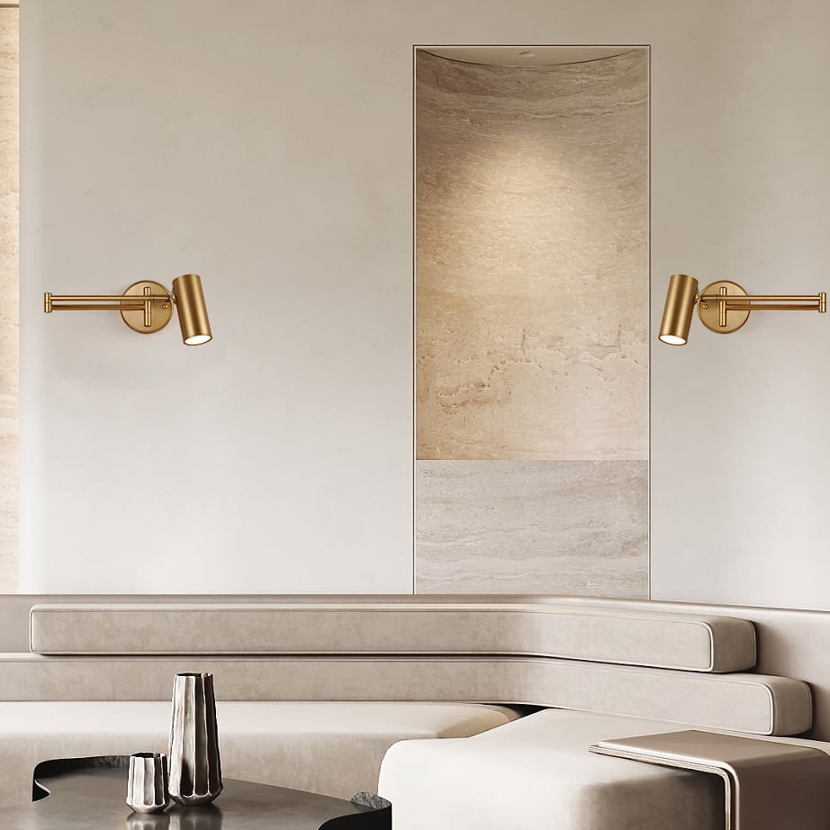 Otázky a odpovědi pro Zlaté moderní vnitřní nástěnné svítidlo s otočným ramenem 1 světlo