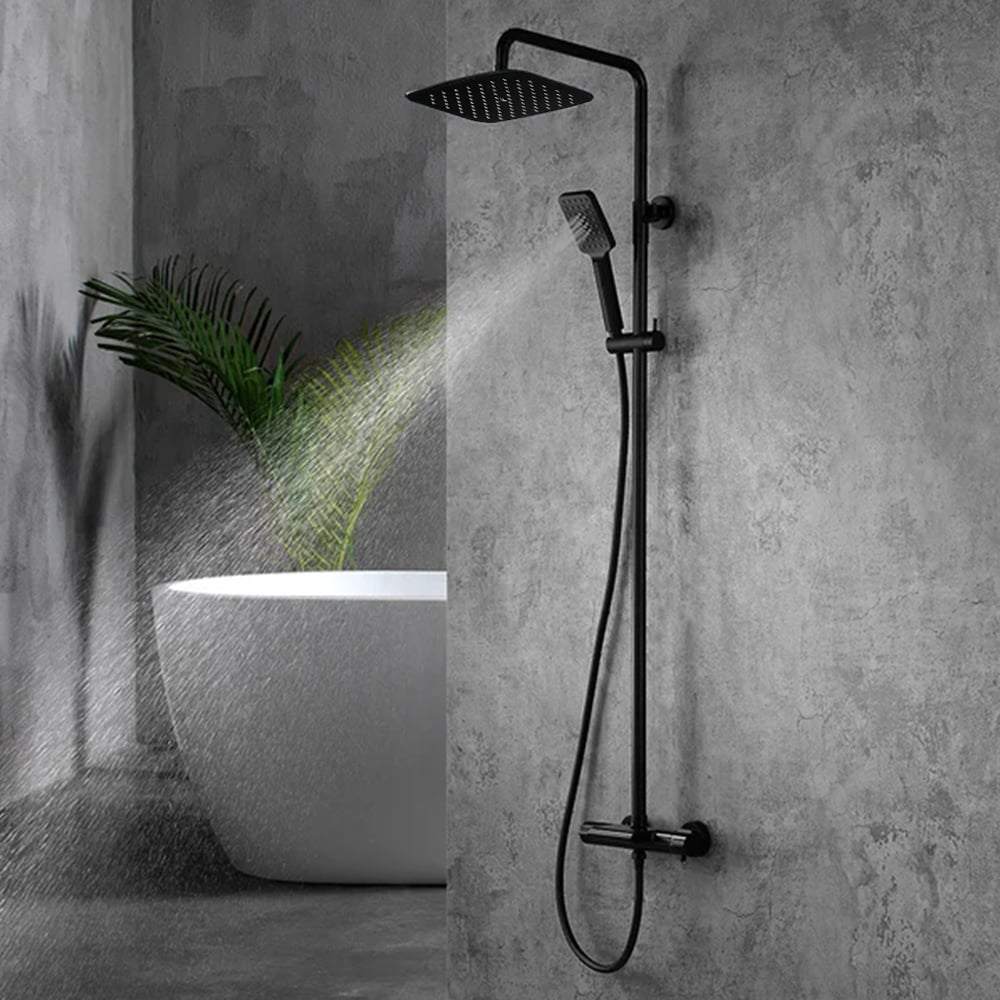 Questions et Réponses pour Set de Douche Thermostatique Moderne avec Douchette en Noir Mat