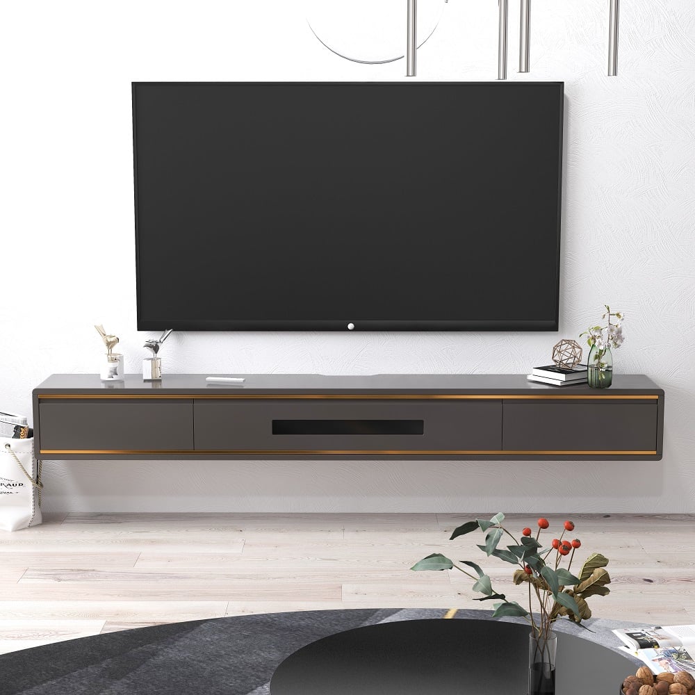 Questions and Answers for 1800mm Grey Smooth TV Stand Postmodern Minimalist Floating Media Console with Storage