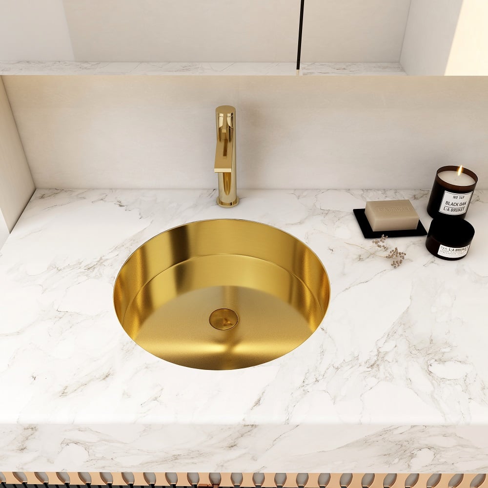 Customer Reviews for Brushed Gold Modern Luxury Stainless Steel Round Sink Undermount Bathroom Wash Sink