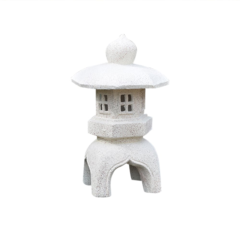 Questions et Réponses pour Statue de sculpture géométrique de lanterne solaire japonaise pour jardin extérieur, décor asiatique en blanc