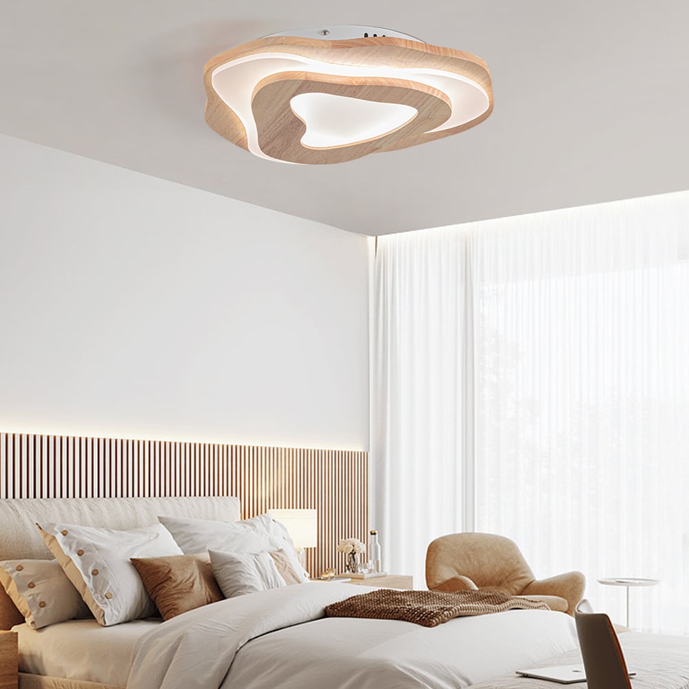 Klantrecensies voor Nordic Oak Wood Flush Mount LED plafondlamp met onregelmatige vorm