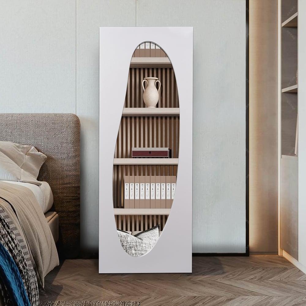 Otázky a odpovědi pro 63 „x 23,6" nadrozměrná moderní abstraktní stříbrná podlahová zrcadlová dekorace po celé délce umělecká ložnice