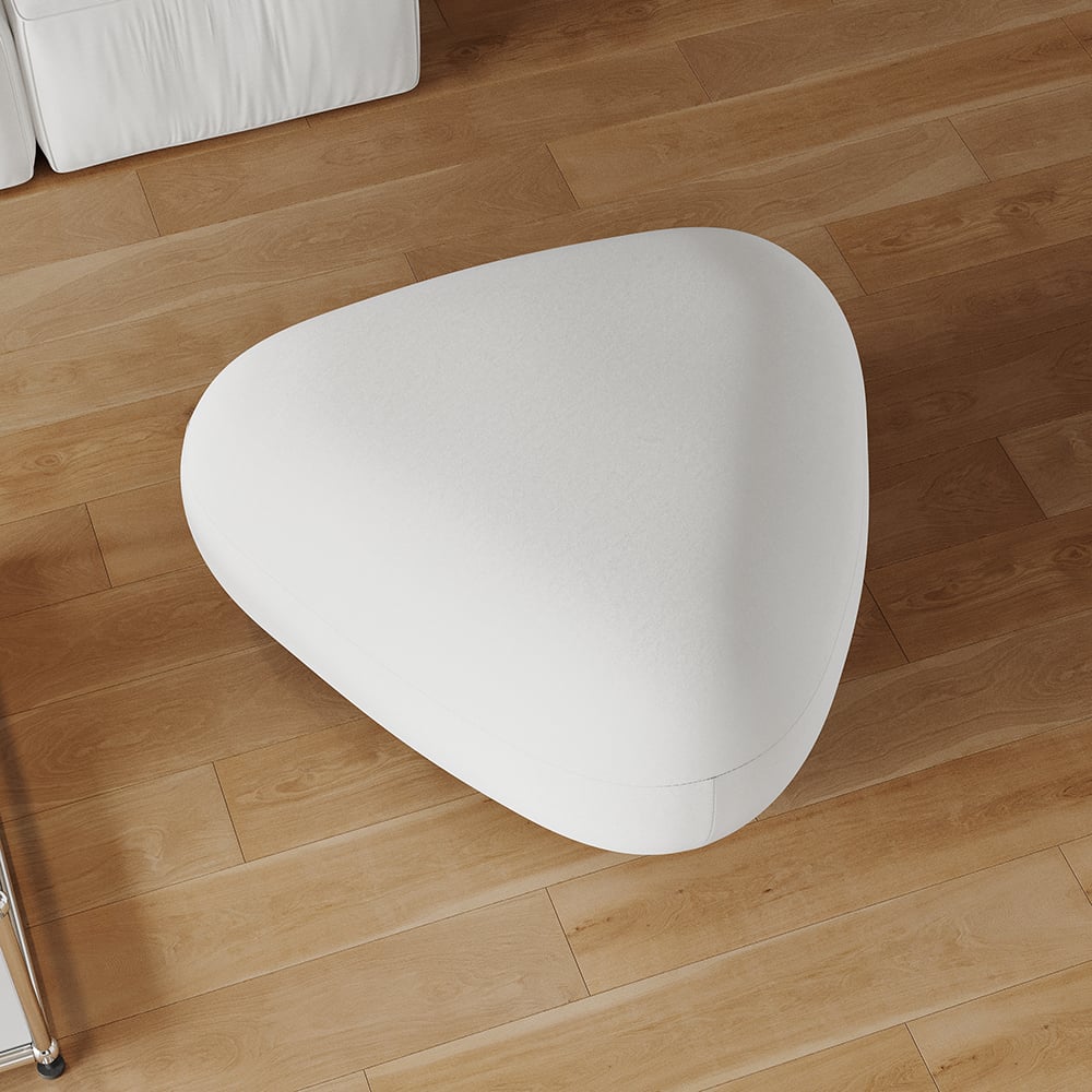 Questions et Réponses pour Pouf de cocktail moderne rembourré en velours de 680 mm de large, repose-pieds fantaisie en blanc