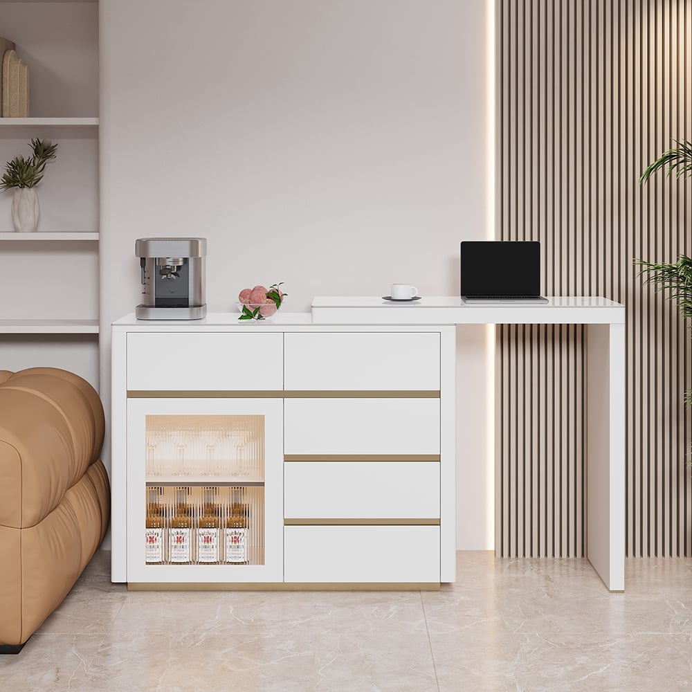 Questions et Réponses pour Table de bar extensible de 1 150 mm à 1 800 mm, en pierre frittée, hauteur de comptoir