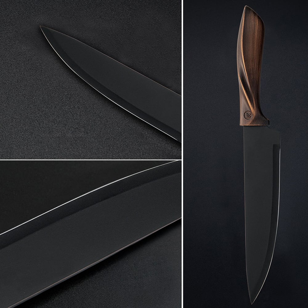 Customer Reviews for Black & Brown Kitchen Knife Set with Block Stainless Steel Blades