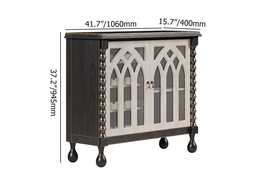 Traditional Black Bar Wine Rack Cabinet with Wine Holder Wood Home Bar Cabinet weights dimensions image