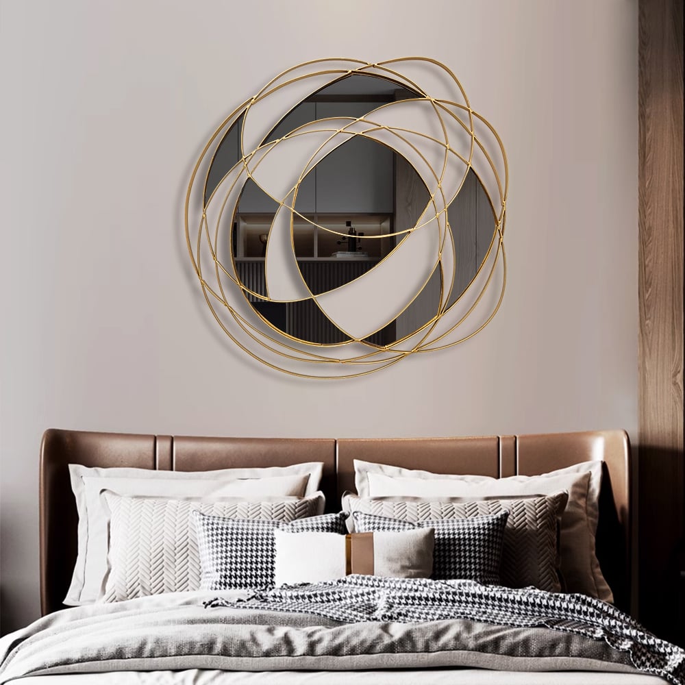 Questions et Réponses pour Décoration murale abstraite moderne en métal doré torsadé et acier inoxydable, art de salon, chambre à coucher